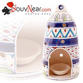 Handmade Ceramic Bird House with Feed Bowl