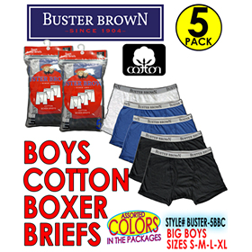 Buster Brown Boys' Cotton Boxer Briefs